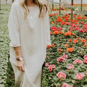 Sheath Oatmeal Midi Dress